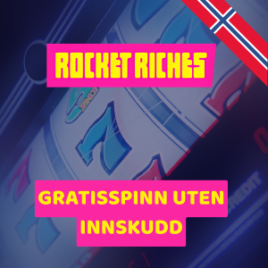 Rocket Riches gratisspinn uten innskudd med en slotmaskin som viser 7-symboler